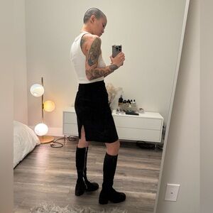 NUBUCK LEATHER VINTAGE SKIRT